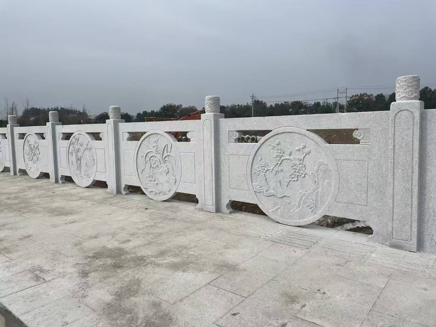 浙江芝麻白河道栏杆 石材栏杆