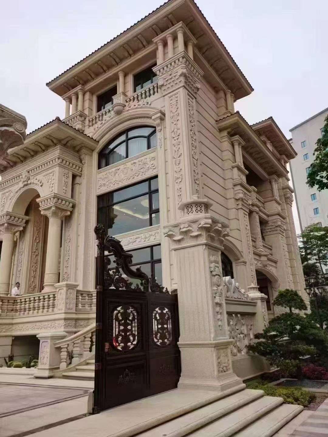 浙江黄金麻别墅外墙异形定制